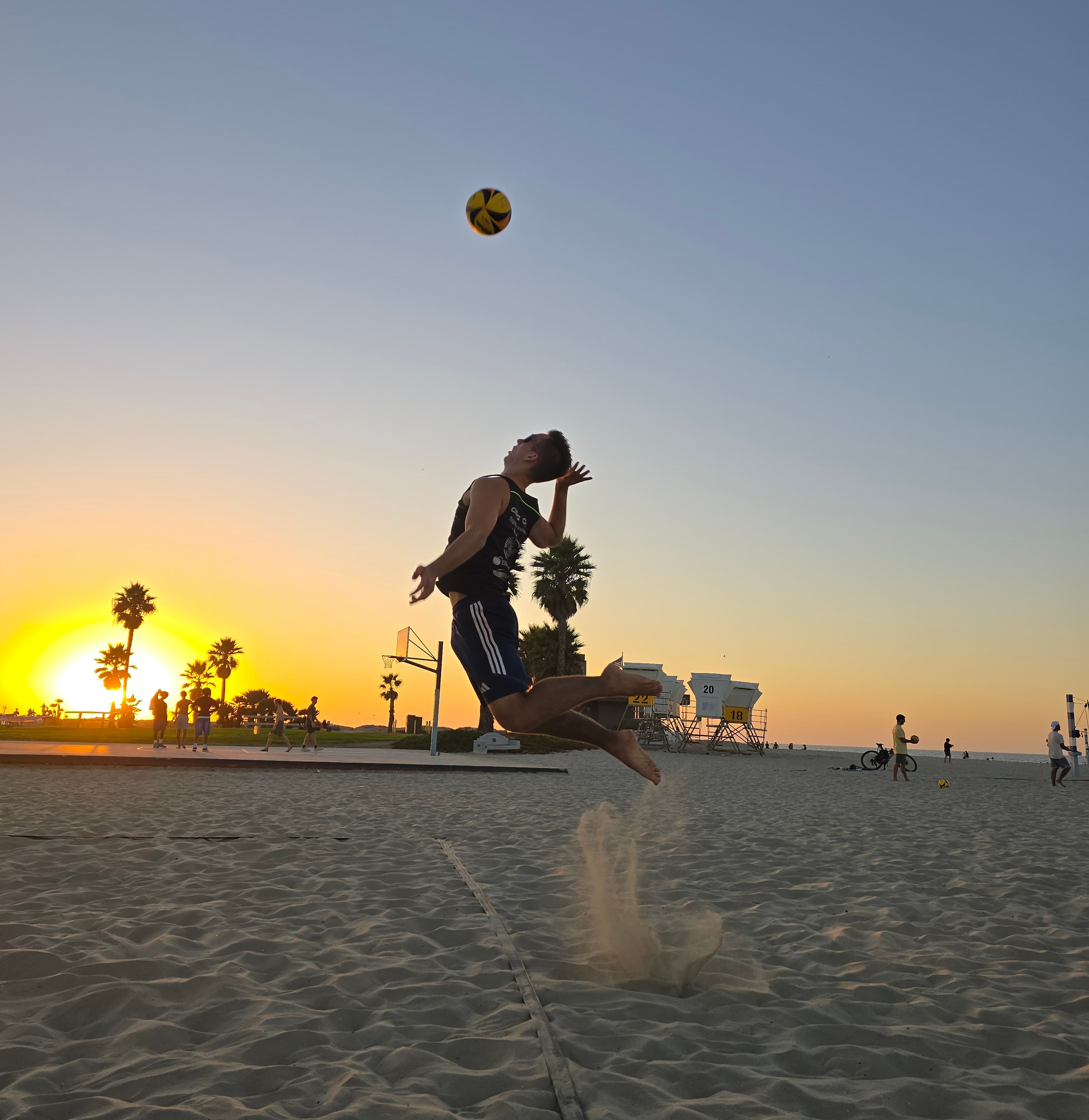 Luka Kralj playing beach volleyball