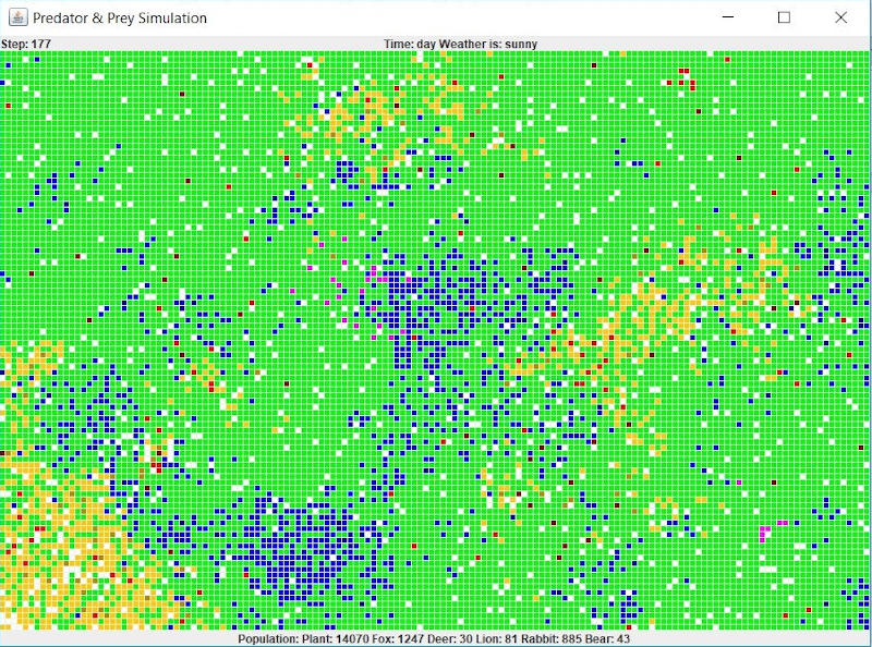 Predator & prey – beginning of simulation